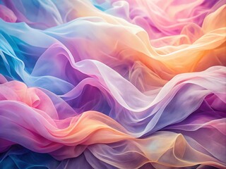 Abstract Waves in Iridescent Light - Soft Rainbow Shades of Pink, Lilac, Peach, and White for Stunning Backgrounds