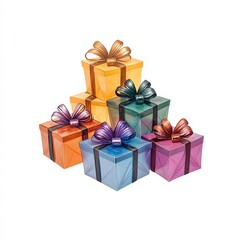 Obraz premium Colorful gift boxes with ribbons