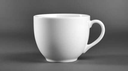 Fototapeta premium Plain White Coffee Cup Isolated on Smooth Background