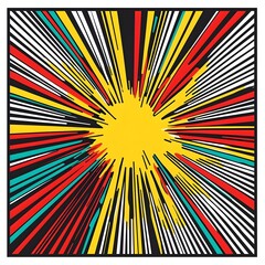 Fototapeta premium Vibrant Comic Book Style Frame with Bold Lines and Halftone Patterns for Pop Art or Graphic Themes