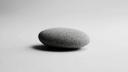 Smooth Pebble on a White Background