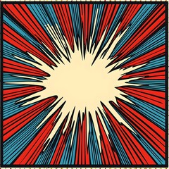 Fototapeta premium Explosive Radial Frame with Bold Comic Style Patterns and Halftone Accents