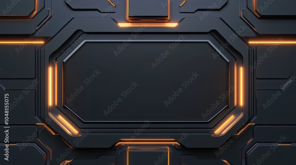 Poster sleek metallic frame border design featuring a sharp blank center, ideal for modern presentations an