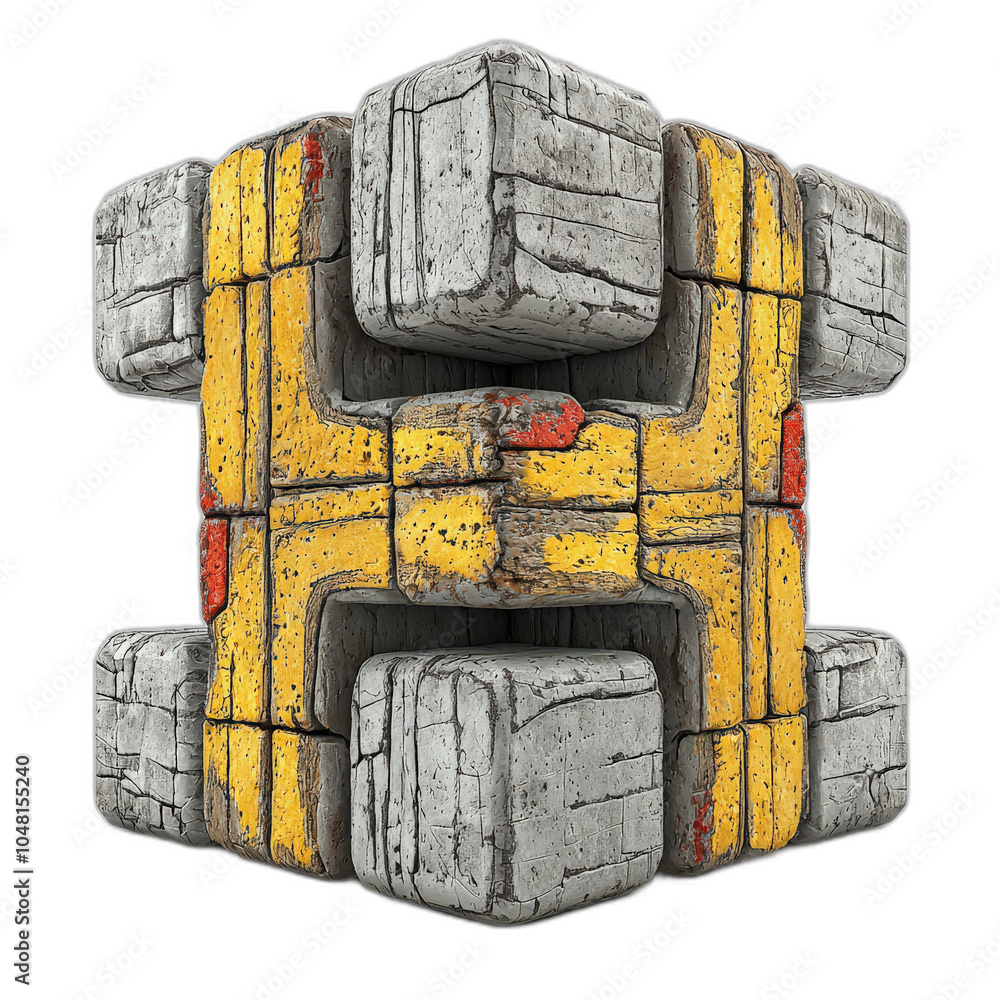 Poster abstract 3d structure with geometric shapes