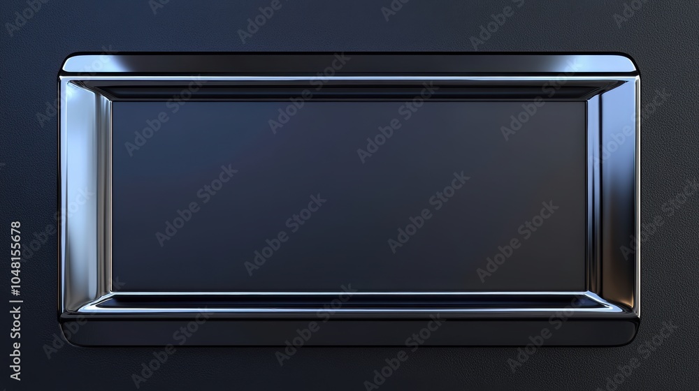Poster sleek metallic frame border design featuring a sharp empty center, ideal for modern presentations or