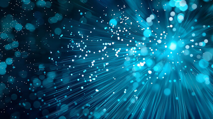 Fototapeta premium abstract blue background with fiber rays