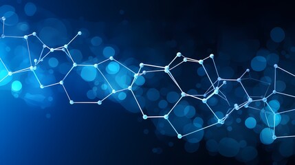 Obraz premium Blue abstract hexagonal pattern with light effects.