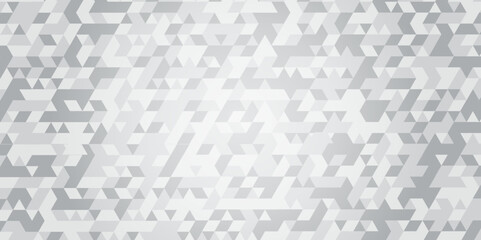 Abstract geometric white or gray background seamless triangular origami grayscale mosaic and low polygon triangle texture banner wallpaper.	
