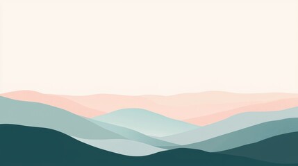 Serene Minimalist Landscape of Rolling Hills