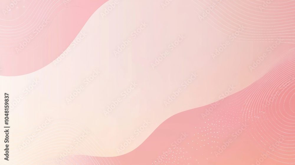 Poster soft pink dotted-line border banner, minimalistic design, blank center for customizable text or grap