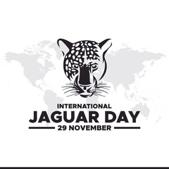 International Jaguar Day Vector Illustration on 29 November. International Jaguar Day banner design. 