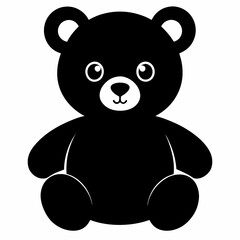 Christmas Cute teddy bear Black silhouette