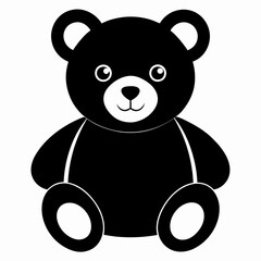 Christmas Cute teddy bear Black silhouette