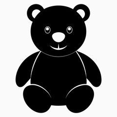 Christmas Cute teddy bear Black silhouette