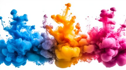 Fototapeta premium Abstract Colorful Ink Swirls in Water Artistic Background