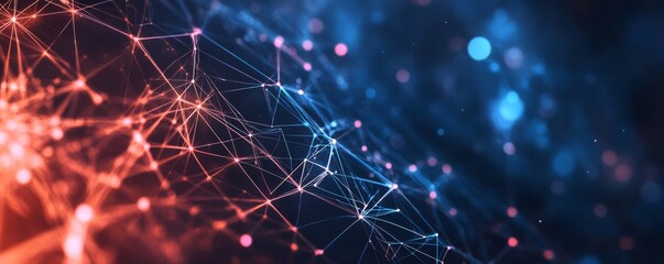 Obraz premium Abstract technological digital USA flag, template background