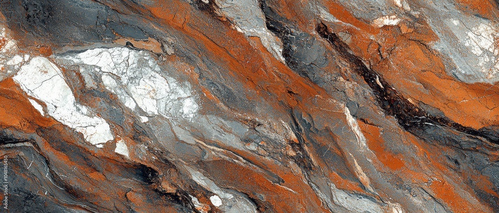 Poster abstract marble texture with intricate patterns in shades of gray and rust, perfect for backgrounds.