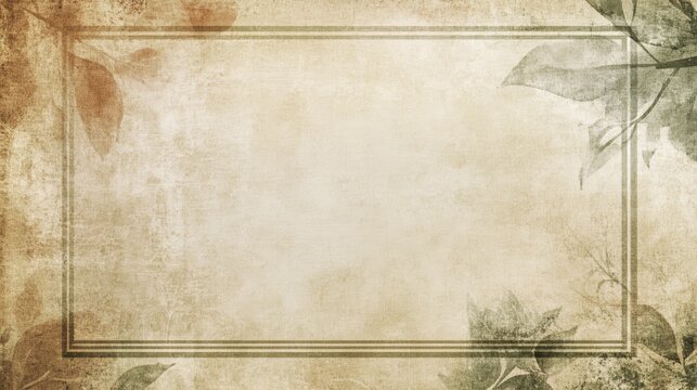 Muted rectangular border banner, elegant simplicity, versatile design, blank center for customization, suitable for various applications