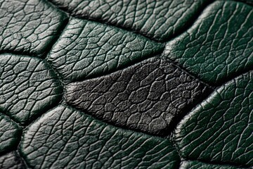 Close-up view of textured green and black leaf surface, showcasing intricate natural patterns.