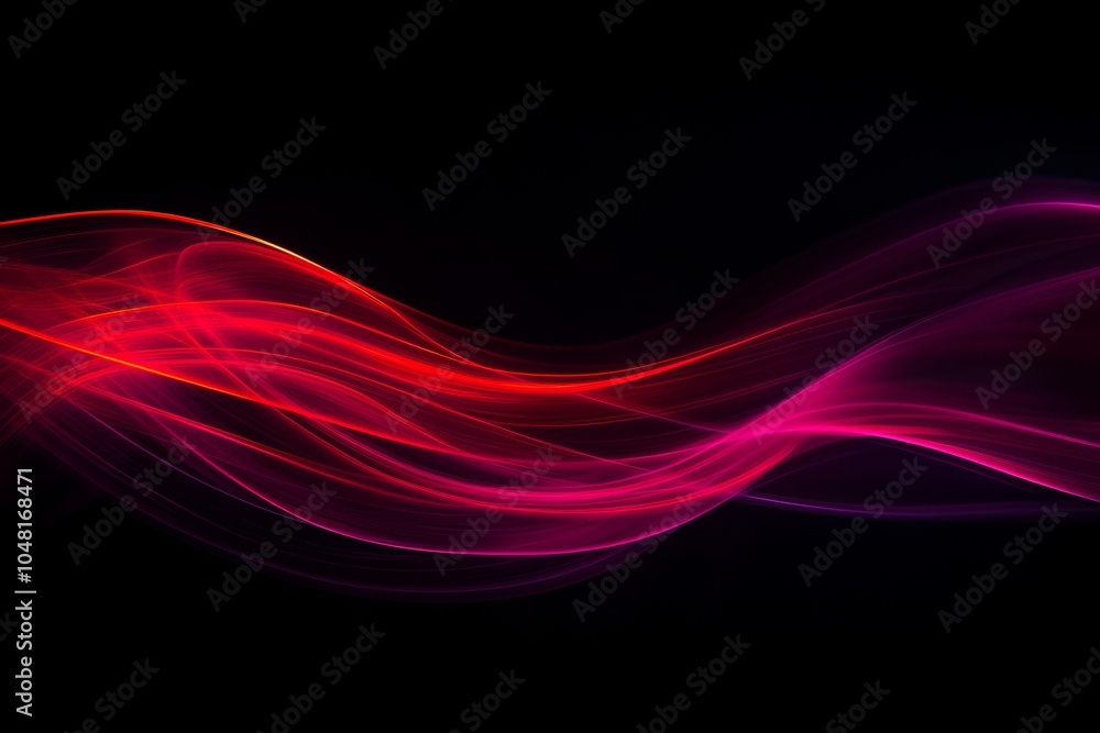 Poster colorful abstract light waves on a black background, creating a dynamic and vibrant atmosphere.