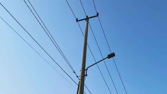 power pole with clear sky