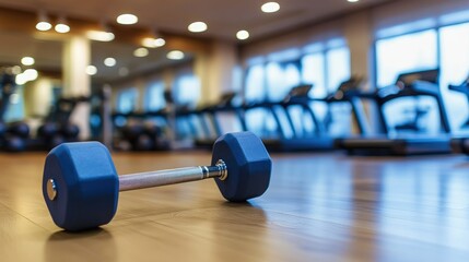 Stylish fitness gym with a variety of modern equipment, from dumbbells to rowing machines, in a sleek and functional workout space.