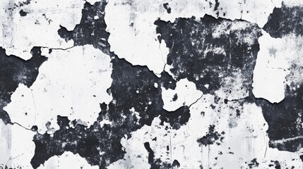 Obraz premium Experience a high-contrast, gritty aesthetic with this detailed black and white grunge texture, featuring worn surfaces, scratches, and faded areas, perfect for creative overlays.