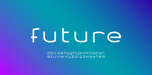 Digital tech font, cyber alphabet made future style, letters A, B, C, D, E, F, G, H, I, J, K, L, M, N, O, P, Q, R, S, T, U, V, W, X, Y, Z and numerals 0, 1, 2, 3, 4, 5, 6, 7, 8, 9