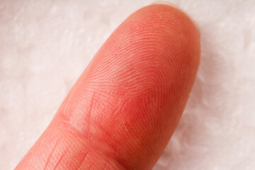  Finger Extreme Close-up View . human finger detail, fingerprint