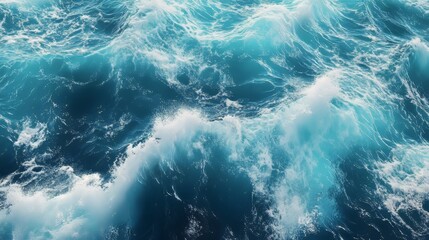Obraz premium Blue water with waves surface background. water. Ultra realistic. Photorealistic
