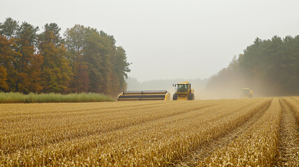 Fototapeta premium combine harvester working on a field