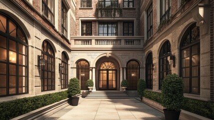 Fototapeta premium Reflect on the influence of vintage architecture.