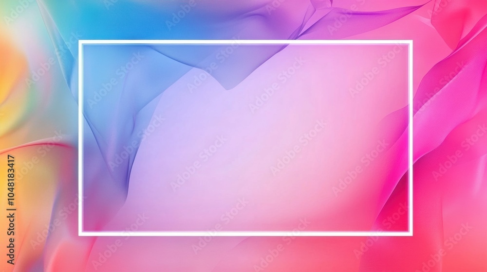 Poster gradient border banner featuring a seamless color transition, empty center ideal for text or graphic
