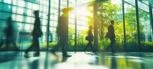 Business People Walking in Modern Office Environment