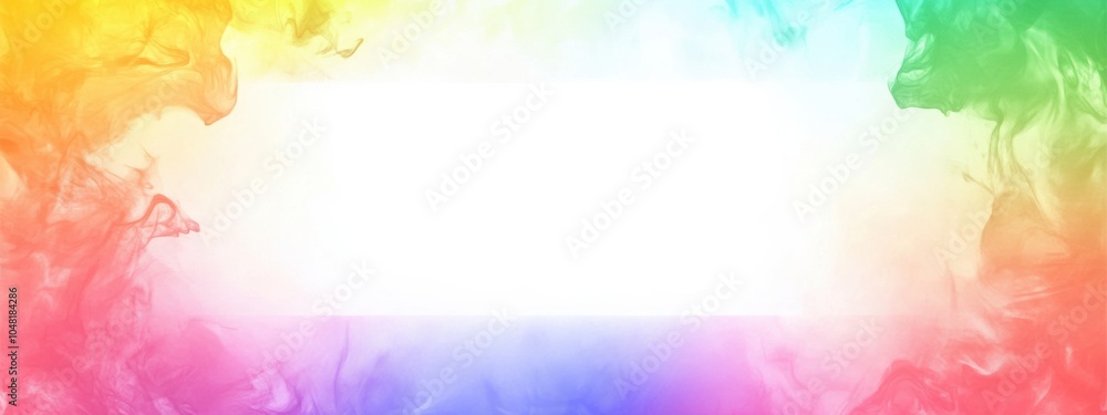 Poster gradient border banner with seamless color transition, empty central space for customizable text or 