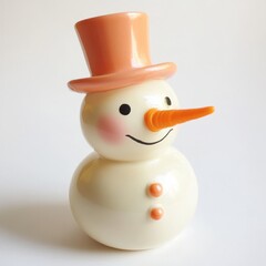 Cute snowman figurine with a top hat