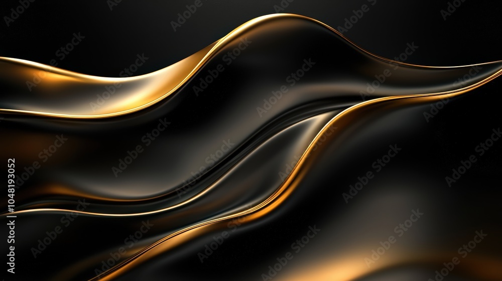 Poster a deep black background with a luxurious gold gradient in the corners, adding a touch of elegance an