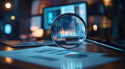 Business audit stock financial finance management on analysis data strategy with graph accounting marketing or report chart economy investment research profit concept