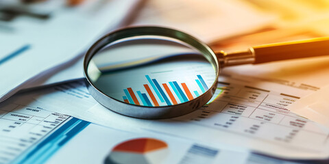 Business audit stock financial finance management on analysis data strategy with graph accounting marketing or report chart economy investment research profit concept