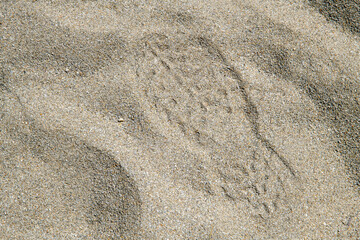 shoe print in the sand