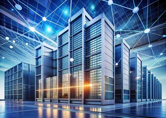 Data Architecture Elements in Flat and Line Style for Modern Design Concepts