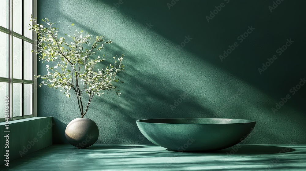 Poster a deep dark green background with a smooth, matte finish, creating a sense of elegance and depth for