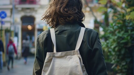 The Back of a Shopping Woman - a relatable and stylish visual. The image captures the essence of modern shopping culture.
