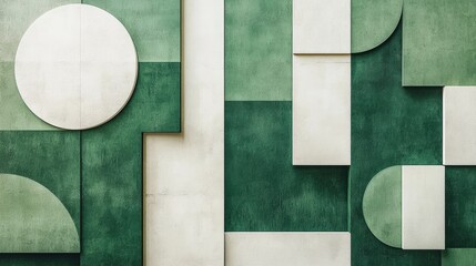 A high-resolution green and white background featuring bold geometric shapes, ideal for stylish and contemporary projects.