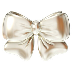 3D shiny metallic Silver Bow illustration