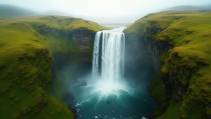 waterfall in the mountains