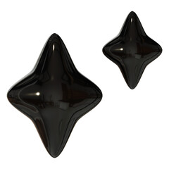 Fototapeta premium 3D shiny glossy black Star Shape Graphic illustration