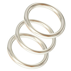 Naklejka premium 3D shiny metallic Silver Rings Design illustration