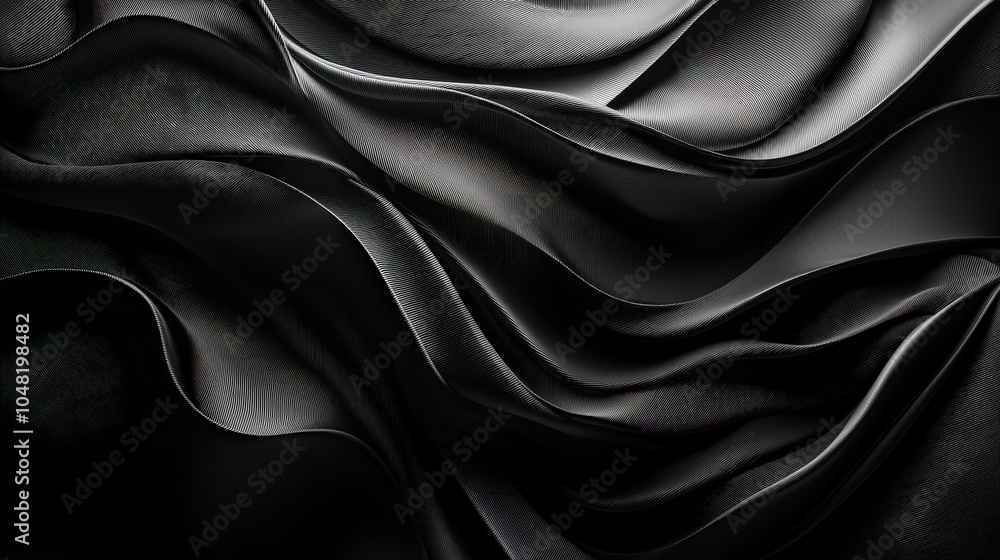 Poster a minimalist abstract black background with soft, flowing lines and subtle lighting effects, creatin