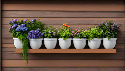 Fototapeta premium flowers in pots on the windowsill, flower arrangement